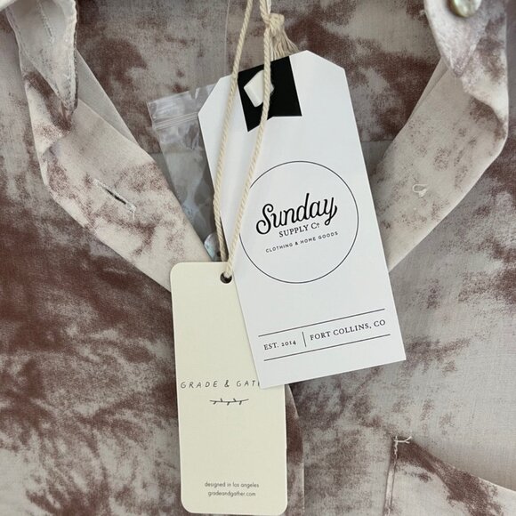 GRADE + GATHER Mauve & White Marbled Blouse: New with Tags! SMALL (RUNS LARGE)!! - Picture 4 of 8